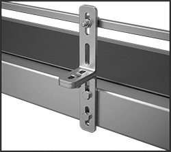 Image of ProductInUse. Front orientation. Contains Border. Conveyor Brackets. Straight and L-Shaped Conveyor Brackets.