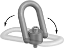 Image of Specification. 180° Pivot. Front orientation. Contains Annotated. 180° Pivot. Side-Mount Hoist Rings—For Lifting.