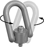 Image of Specification. 360° Swivel. Front orientation. Contains Annotated. 360° Swivel. Side-Mount Hoist Rings—For Lifting.