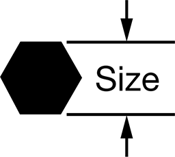 Image of Specification. External Hex. Front orientation. Contains Annotated. 7-Piece Nutdriver Set with 6" Bolt Clearance.