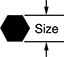 Image of Specification. External Hex. Front orientation. Contains Annotated.