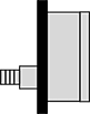 Image of Attribute. Lower-Back
Connection
(Flange Mount). Front orientation. Extreme-Vibration-Resistant Pressure Gauges, Lower-Back Connection (Flange Mount).