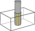 Image of ProductInUse. Front orientation. Dowel Pins. Standard Tolerance, Partially Grooved, Plain Head, Half Grooved.