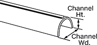 Image of Product. Front orientation. Contains Annotated. Channel, Half Round.