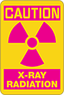Image of Product. Front orientation. Signs. Illustrated Hazardous Material Signs, Caution—X-Ray Radiation with Radioactive Symbol (English).