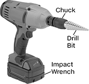 Image of System. Front orientation. Contains Annotated, MultipleImages. Drill Bits. Impact Wrench High-Speed Steel Step Drill Bits.