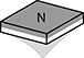 Image of Attribute. Front orientation. Contains Annotated. Magnetized Through Thickness. Neodymium Rectangle Magnets, Magnets With Adhesive Back, Magnetized Through Thickness.