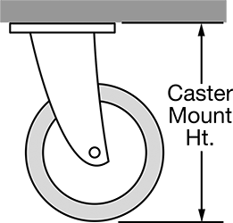 Image of Attribute. Front orientation. Contains Annotated. Zinc-Plated Steel Floor Lock with Pedal on Both Sides, 7-1/2" Extended and 6-1/2" Retracted Height.