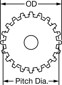 Image of Attribute. Front orientation. Contains Annotated. Metal Worm Gear, Cast Iron, 1.5 Module, 30:1 Speed Ratio.