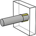 Image of ProductInUse. Front orientation. Dowel Pins. Standard Tolerance, Partially Grooved, Plain Head, Quarter Grooved.