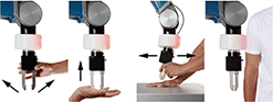 Image of ProductInUse. Flange senses pressure in any direction through the robot tool as well as direct contact with the flange itself.. Front orientation. Contains Annotated. Switch Padding. Contact-Sensing Switch Padding, Flanges.
