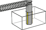 Image of ProductInUse. Front orientation. Dowel Pins. Partially Grooved, Standard Tolerance, Notch Head, Half Grooved.