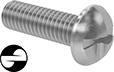 Image of Product. Front orientation. Contains MultipleImages. Rounded Head Screws. Tamper-Resistant One-Way-Drive Stainless Steel Round Head Screws.