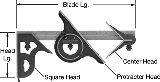 Starrett H33-1224 Protractor Head for 300mm-600mm Blades