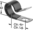 3/8" ID Vibration-Damping Loop Clamp Vinyl Plastic Cushion Zinc-Plated Steel
