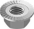 1/4-28 Serrated Hex Flange Nuts Flange Lock nuts or Spin wiz nuts Zinc 600 